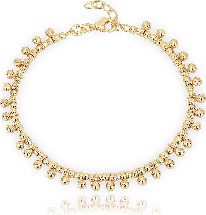 Immagine prodotto Leyda Chaîne De Bras Pendentif Boule (19 cm, Argento 925, placcato oro 750 / 18)