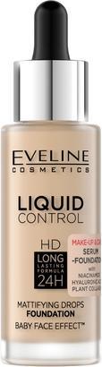 Produktbild Eveline Liquid Control Hd Mattifying Drops Foundation 015 Light Vanilla 32Ml (015 Light Vanilla)