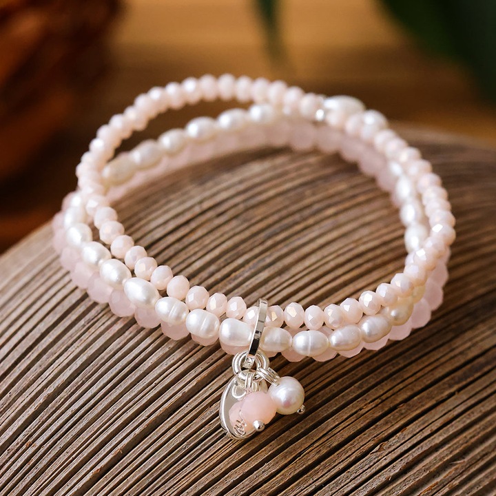 Produktbild Andreani Armband aus echten Süsswasserperlen mit Glas (8 cm, Glas)