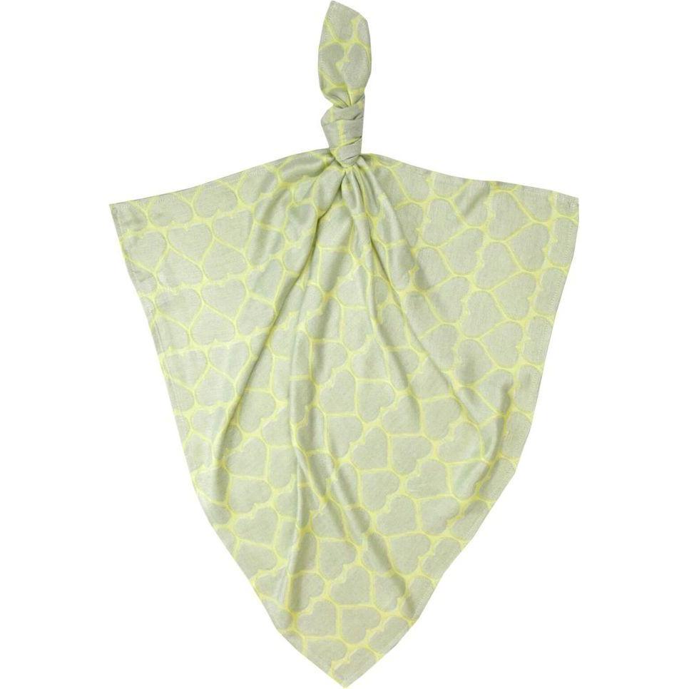 Texpol, Pucktuch + Nuscheli, bamboo muslin square Colorful Dreams 120x120 cm heart yellow (TEX000143) (120 cm, 120 cm)