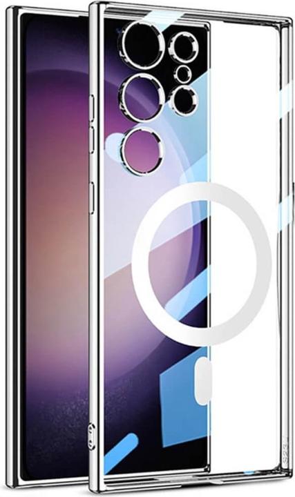 Cover-Discount Galaxy S24 Ultra - Custodia con magnete argento (Samsung Galaxy S24 Ultra)