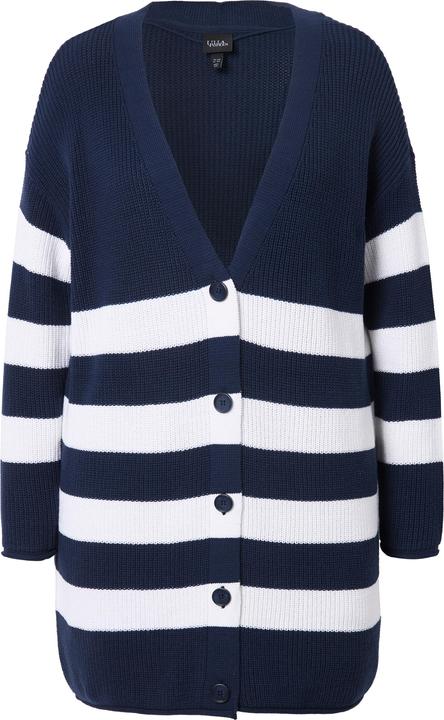Immagine prodotto Ulla Popken Cardigan con righe, taglio squadrato, orlini arrotolati e scollo a V (54)