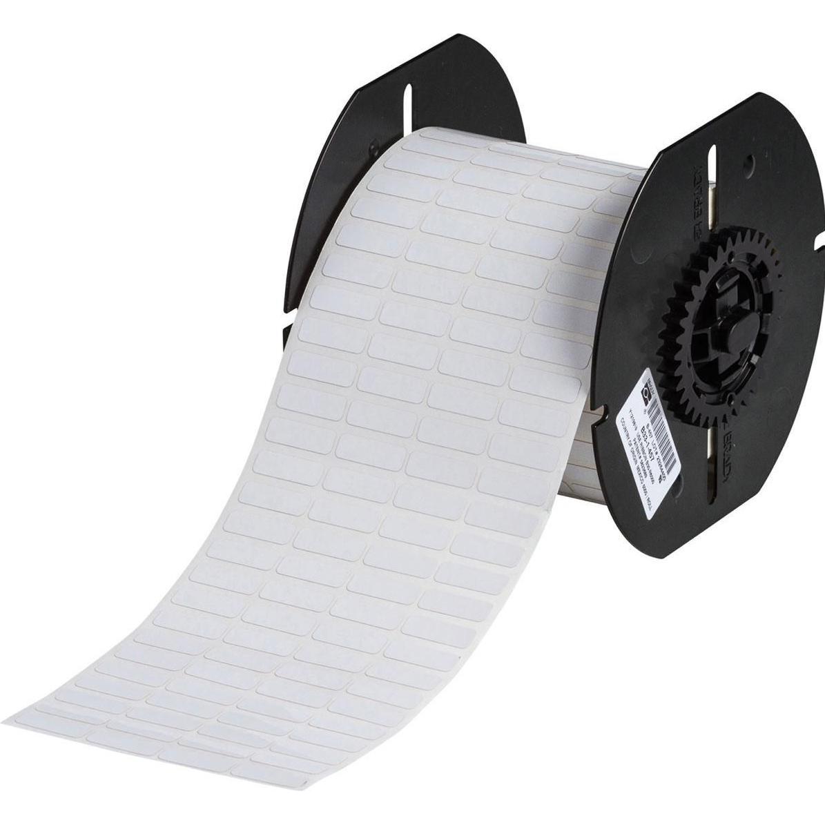 Brady, Etiketten, B33-1-423, Polyester, Weiss, glänzend, 19.05 x 6.35 mm, permanent, 4-bahnig (5000 E.)