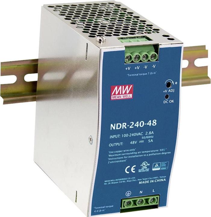 MeanWell NETZTEIL - 1 AUSGANG - 240 W - HUTSCHIENENMONTAGE - 24 V 10 A - FÜR INDUSTRIELLE ANWENDUNG