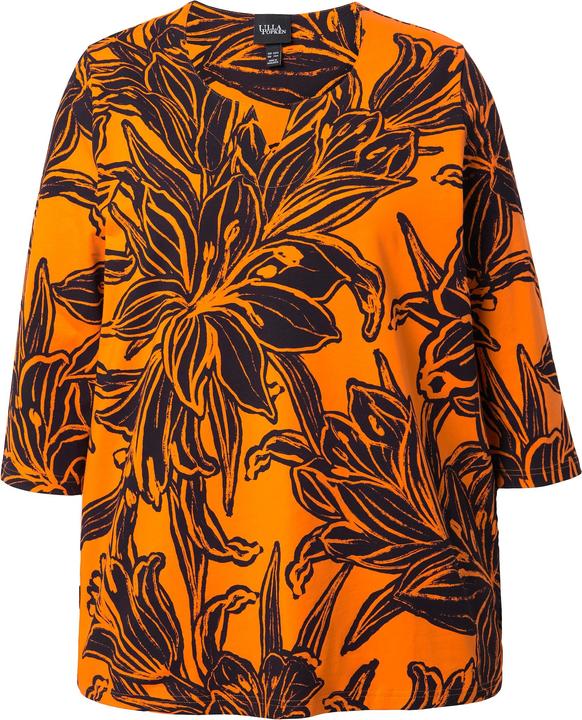 Immagine prodotto Ulla Popken Maglia dal taglio svasato con foglie, scollo a tunica e maniche a 3/4 (46, 48)