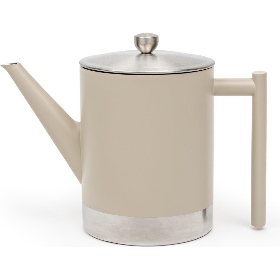 Bredemeijer, Teiera, - Theepot Minuet Cylindre 1,2L Taupe - Dubbelwandig (121010) (1.20 l)