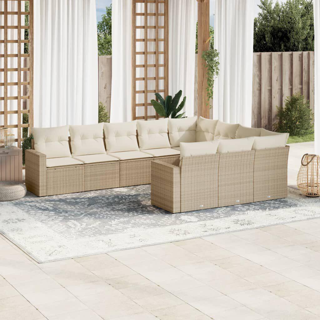 Thumbnail - VidaXL, Gartenlounge, Gartenmöbel Sofa Garnitur Gartengarnitur Garten Sitzgruppe 10-tlg. Beige