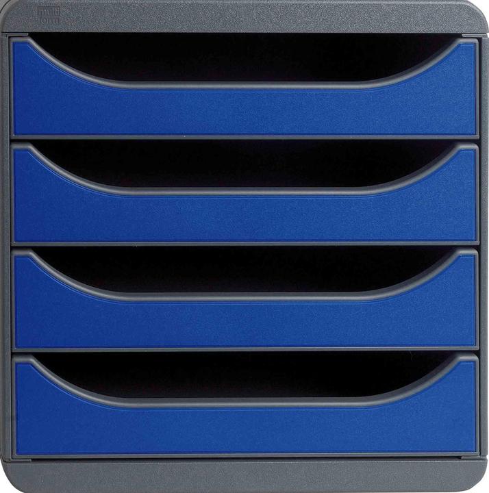 Image du produit Exacompta Boîte à tiroirs Big Box 4 tiroirs, Noir / Bleu royal (A4+)