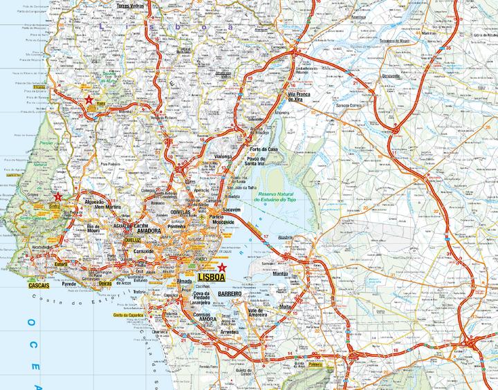 Actual product image Travel Map Algarve, Portugal South 1:200.000