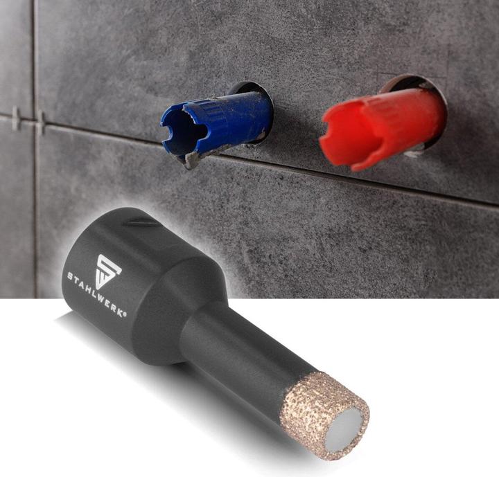 Actual product image Stahlwerk Diamond core bits set of 5 6-14 mm M14 for angle grinders (6, 8, 12, 14 mm, 10 mm)