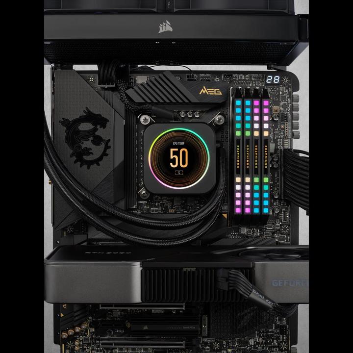 Produktbild Corsair DDR5 64GB PC 6600 CL32 KIT (4x16GB) DOMINATOR P RGB retail (4 x 16GB, 6600 MHz, DDR5-RAM, DIMM)