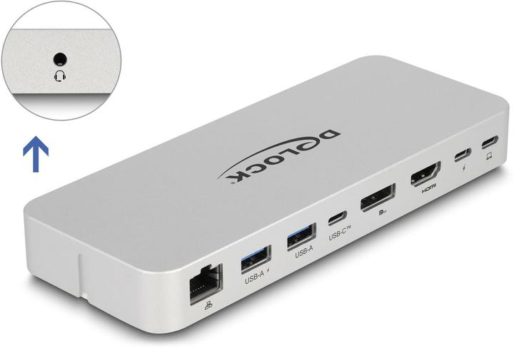 Immagine prodotto Delock Supporto per tablet e notebook con docking station integrata (USB-C, 8 porte)