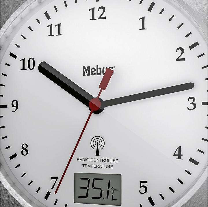 Produktbild Mebus MEB Funkbadezimmeruhr m.SN sil (17 cm)