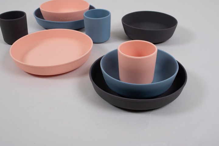 Actual product image Filibabba Silicone dinner set - Stone Grey