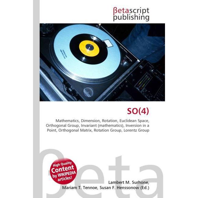 SO(4), Fachbücher von Lambert M. Surhone, Miriam T. Timpledon, Susan F. Marseken