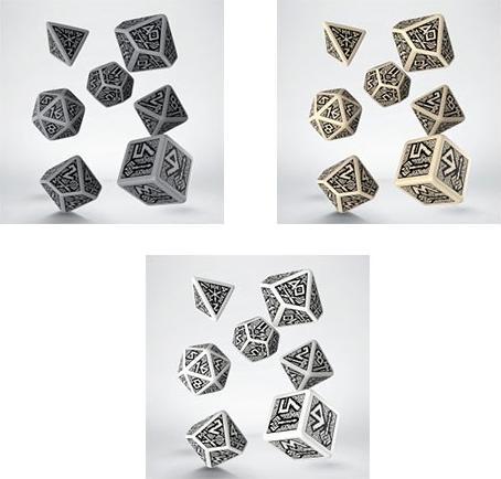Actual product image Q Workshop SDWA02 - Dwarf dice set white & black (7 pieces)