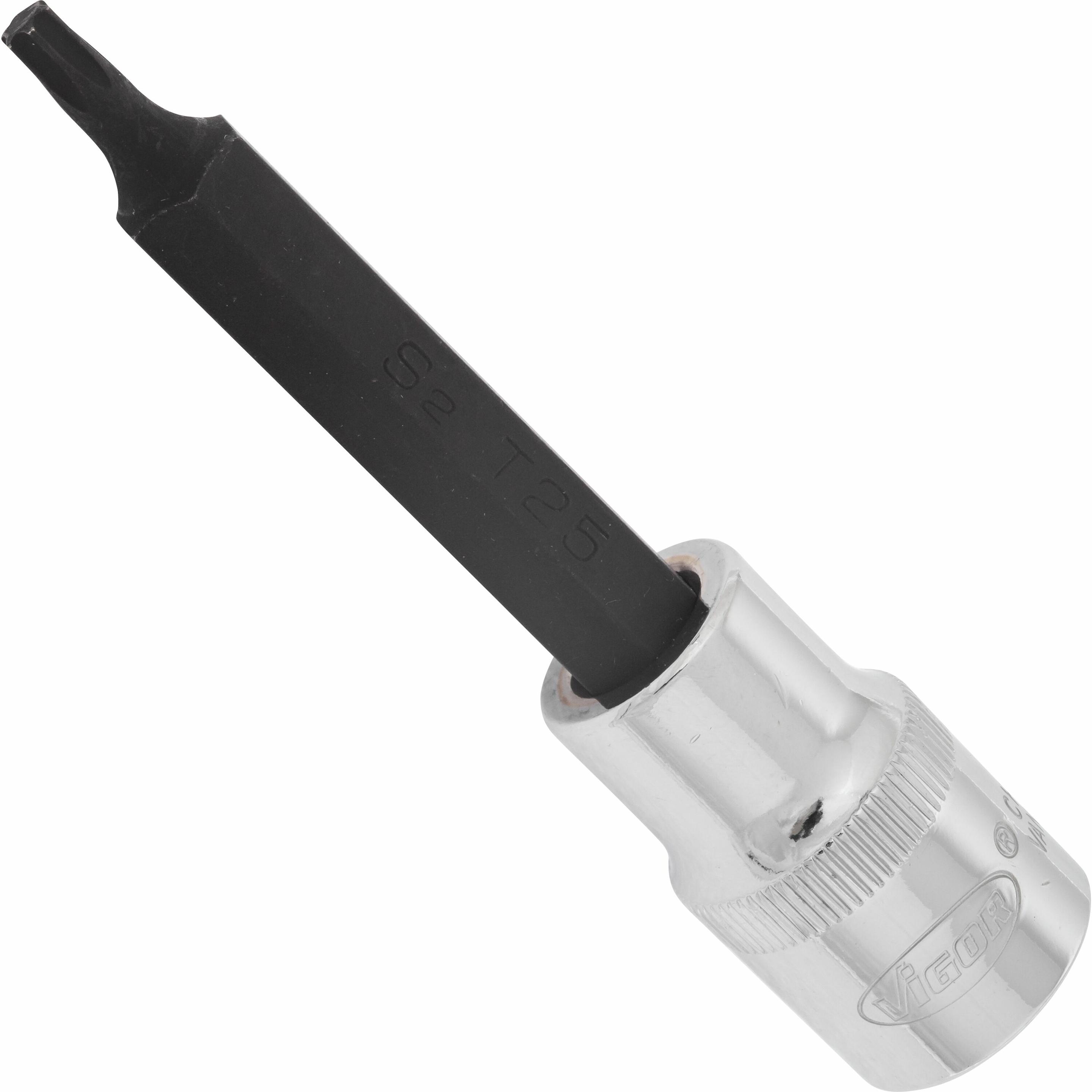 Vigor, Steckschlüssel + Stecknuss, T Schraubendreher-Einsatz ∙ V2162 ∙ Vierkant12,5 mm (1/2 Zoll) ∙ T Profil ∙ T25