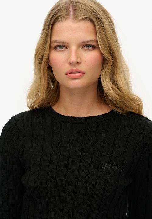 Produktbild Superdry Feinstrickpullover mit Zopfdesign, Rundhalsausschnitt, Damen (XS)