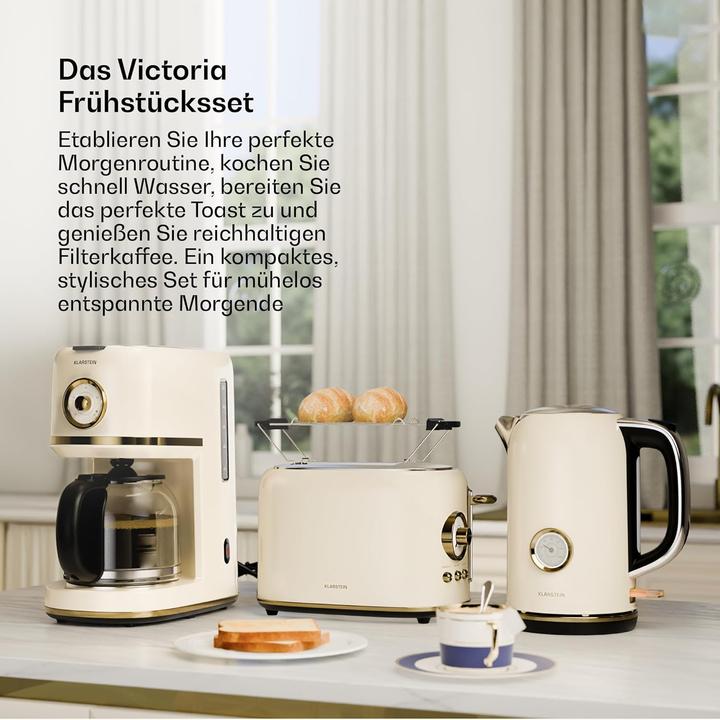 Image du produit Klarstein Frühstücksset mit Toaster, Wasserkocher & Kaffeemaschine (1.70 l)