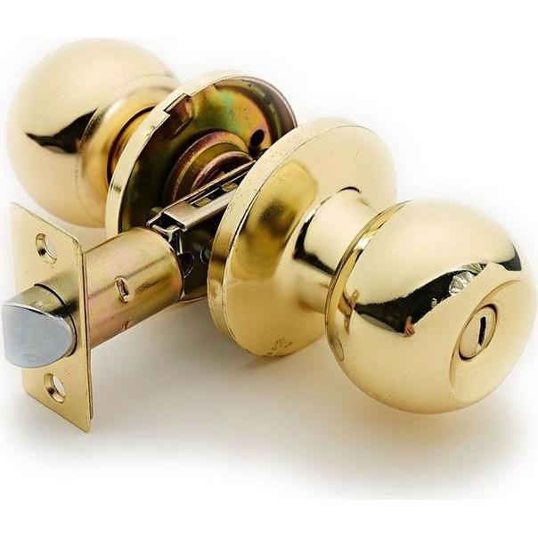 Okko, Türschloss + Schliesszylinder, Door Knob Lock 607 Pb Wc Polished Brass