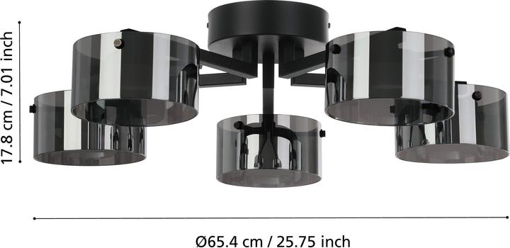 Produktbild EGLO Leuchten LED-Deckenleuchte Copillos LED 5 x 5, 4W 3000K Silber (750 lm)