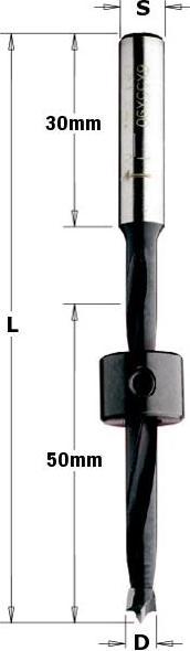 CMT 540.060.11 Langer Dübelbohrer 6mm, Schaft 8x30 (6 millimètres)