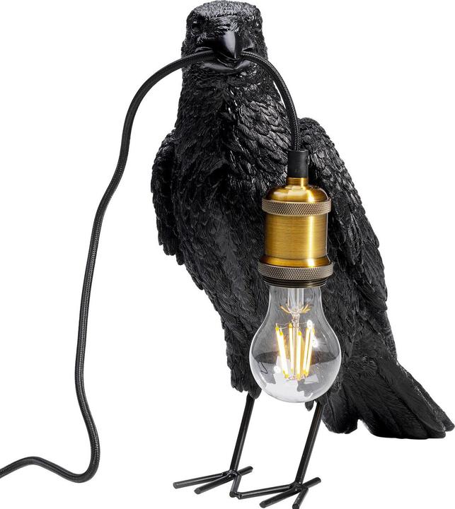 Actual product image Kare Design Table Lamp Animal Crow Mat Black (E27)