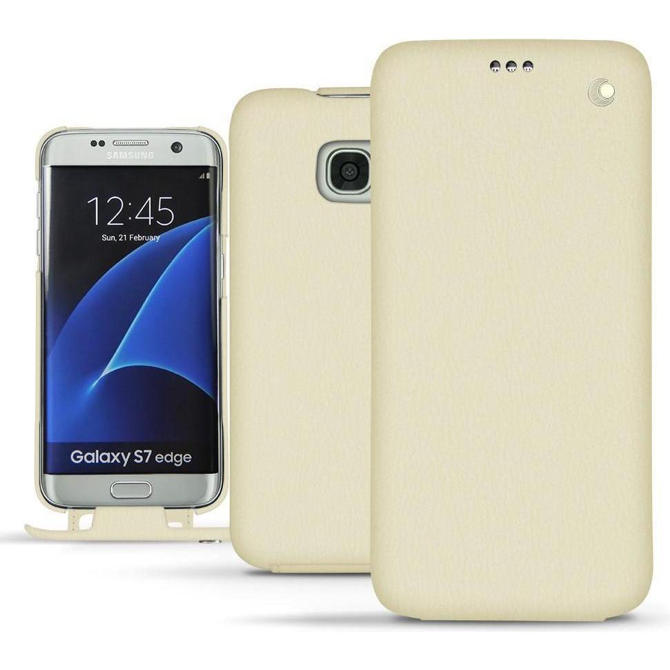 Noreve Lederschutzhülle vertikal (Samsung Galaxy S7 Edge), Smartphone Hülle, Weiss