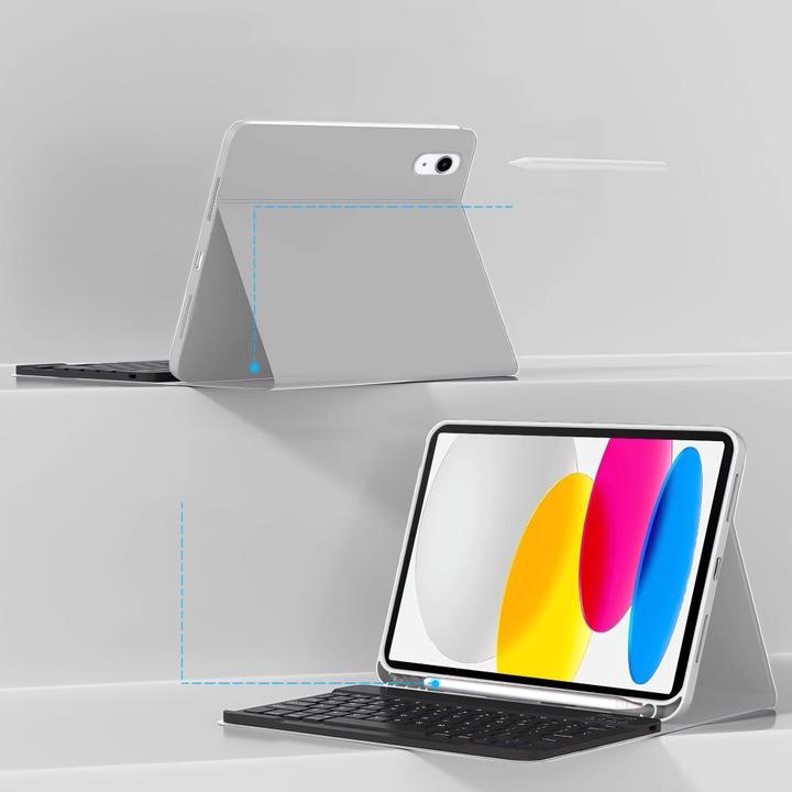 Produktbild Tech-Protect SC Pen + Keyboard Case for iPad 10.9 2022 (10th gen.) / 11 2025 (11th gen.) - Gray (US, Apple iPad 2022 (10. Gen), Apple iPad 2025 (11. Gen))