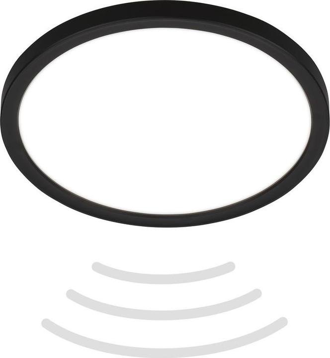 Produktbild Briloner Ultraflaches LED Panel mit Backlight effekt + Microwave, IP44, schwarz (1900 lm)