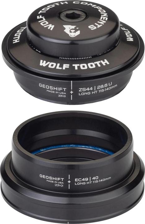 Actual product image Wolf Tooth GeoShift Performance headset, 1°, long, 1.5", ZS44/28.6 | EC49/40, black