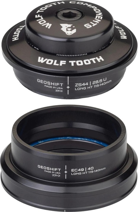 Produktbild Wolf Tooth GeoShift Performance Steuersatz, 1°, long, 1.5", ZS44/28.6 | EC49/40, black