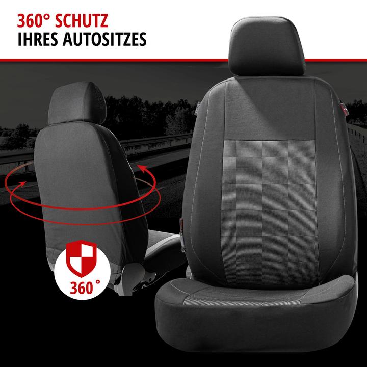 Produktbild Walser Autositzbezug ZIPP-IT Premium Ardwell, PKW-Schonbezüge Komplettset mit Reiverschluss-System schwarz