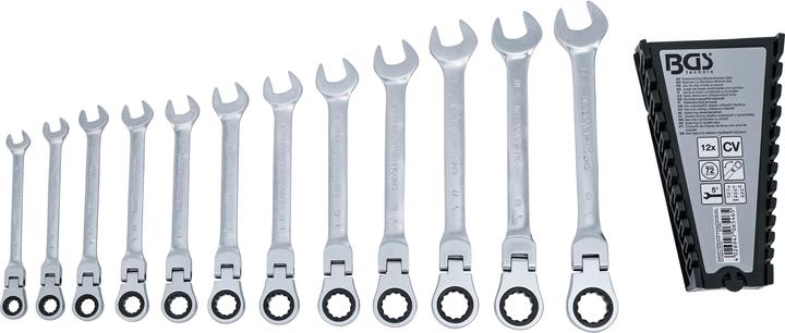 Actual product image BGS Ratchet Combination Wrench Set adjustable 8 - 19 mm 12 pcs. (19 mm, 12 mm, 14 mm, 16 mm, 10 mm, 18 mm, 17 mm, 11 mm, 15 mm, 8 mm, 9 mm, 13 mm)