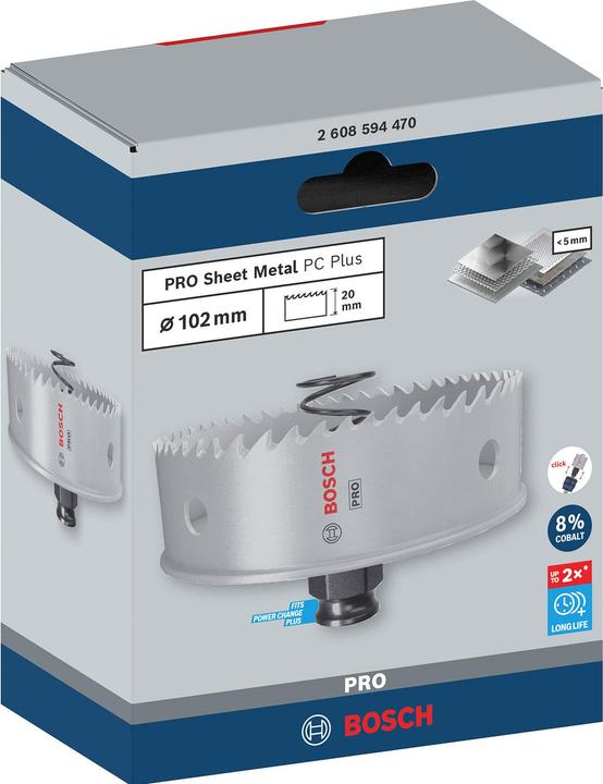 Productafbeelding Bosch Professional Zubehör PRO Plaatmetaal PC Plus gatenzaag, 102 mm (102 mm)