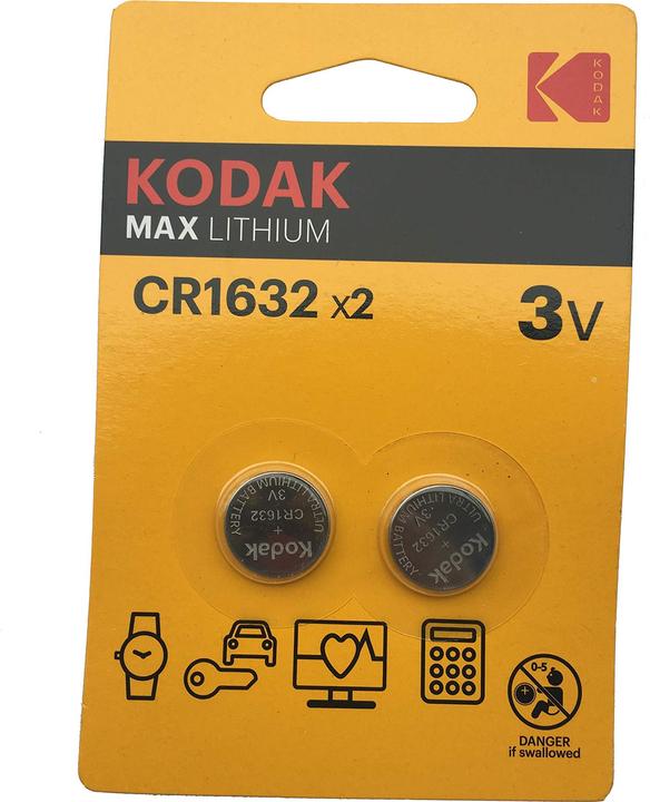 Produktbild Kodak MAX Knapcellebatterier CR1632 (2 Stk., CR1632, 120 mAh)