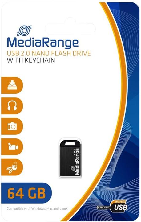 Image du produit MediaRange Lecteur flash USB Nano (64 Go, USB-A)