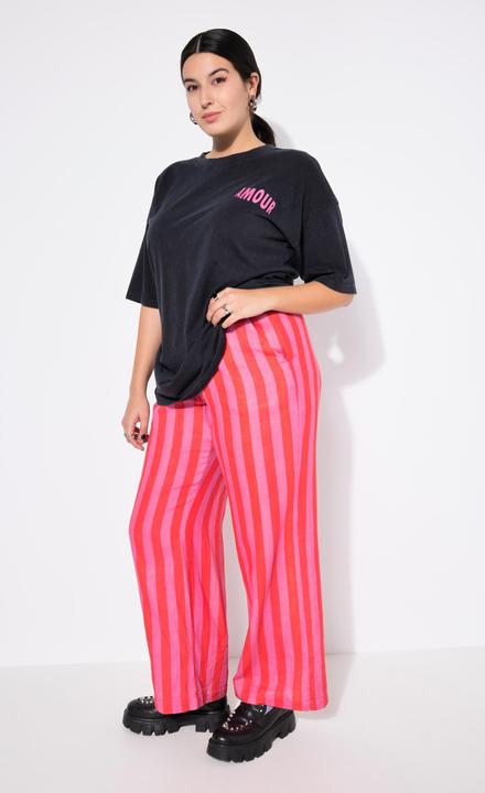 Image du produit Studio Untold Pantalon en mousseline rayée, jambe large et taille élastique (58)