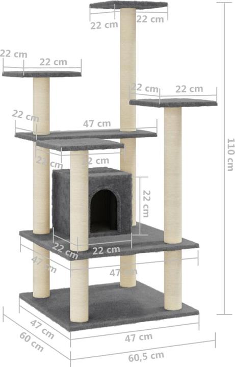 Produktbild vidaXL Katzenbaum (110 cm, Dunkelgrau)