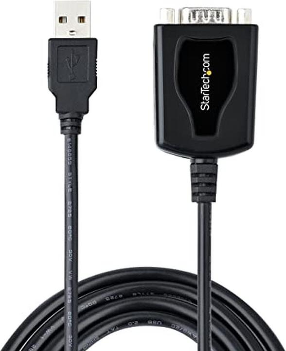 Image du produit StarTech com 1P3FPC-USB-SERIAL, DB-9, USB Type-A (4 pin) USB 2.0, 0,9 m, Noir (0.90 m)
