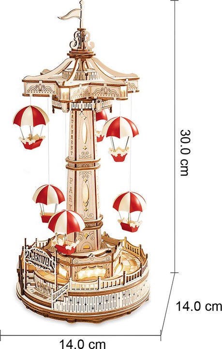 Produktbild Rokr Fallschirm-Turm - 3D Holzbausatz (elektrisch)