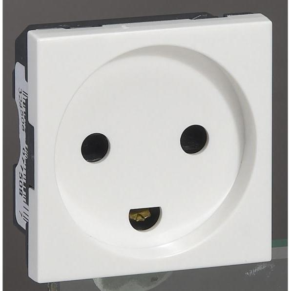 Legrand, Steckdose, Mosaiksteckdose dänisch 2pin M-ground 13A 2M weiss