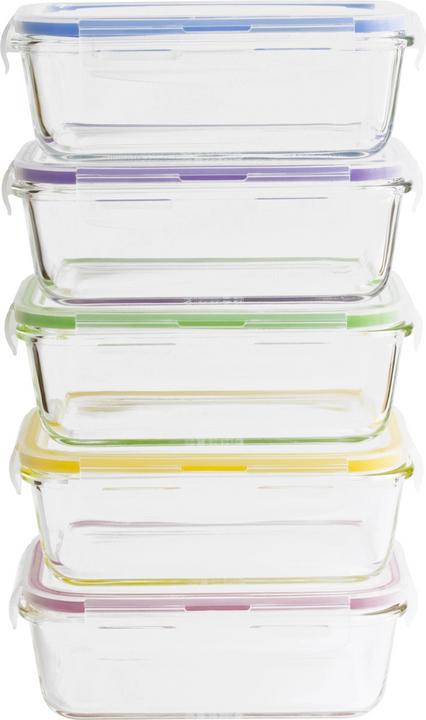 Image du produit Pebbly Set de 5 bocaux à provisions avec couvercle en plastique, 850 ml (0.85 l)