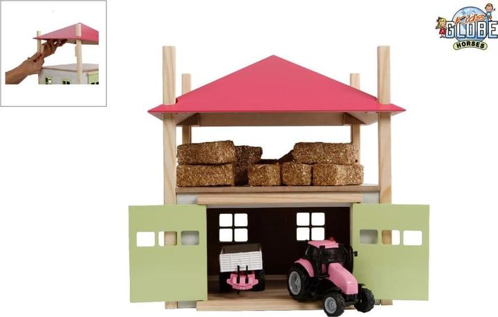 Immagine prodotto Kids Globe Farming Fienile in legno con deposito 1:32 - Rosa