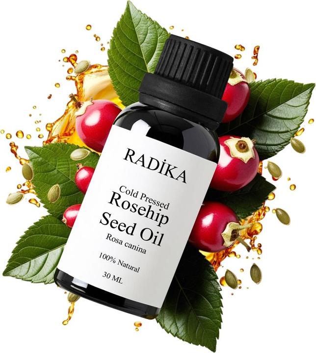 Image du produit Radika Huile de cynorrhodon, pressée à froid, 100% pure, BIO, naturelle, 30 ml (Huile pour le corps, 30 ml)