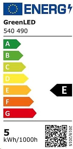 Energy Label Greenled LED lamp G9 5,5W 540lm 2700K (G9, 540 lm, 1 x)