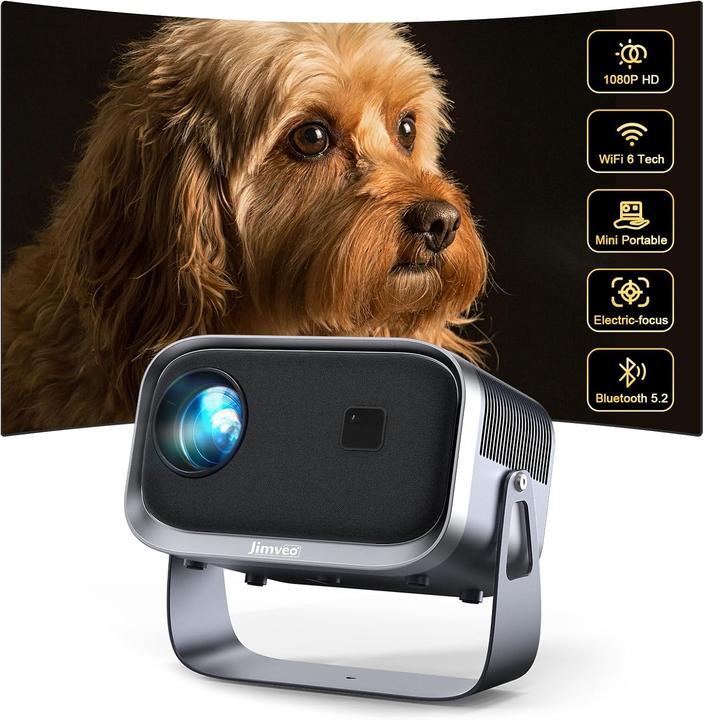 Actual product image Jimveo Mini Beamer mit 360° Rotation & Elektro-Fokus (25000 lm)