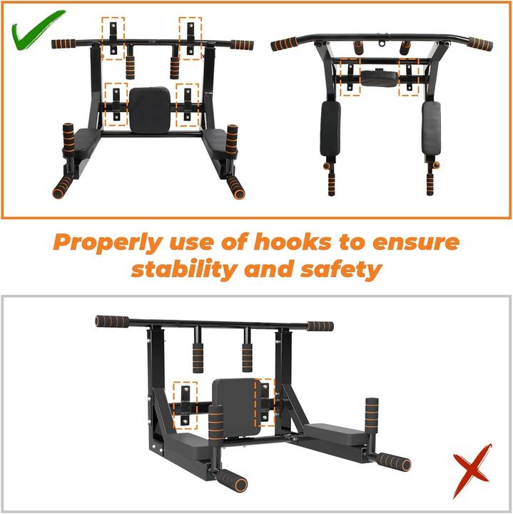 Actual product image Leogreen Pull-up bar for wall mounting up to 200 kg