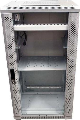 Produktbild Allnet 19 Schrank 22HE B600 / T1200mm *lichtgrau* SNB-Serie Glastür (22 HE, 19 Zoll Rack)