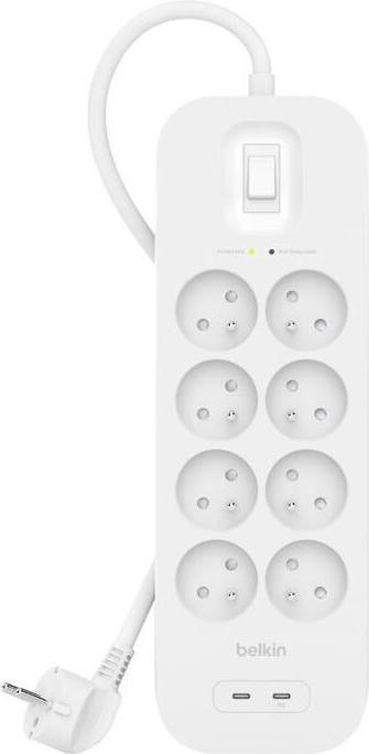 Actual product image Belkin Surge Protection with USB C 8 Outlet Dual USB C 30w PD (8x, CEE 7/5, 2 m)